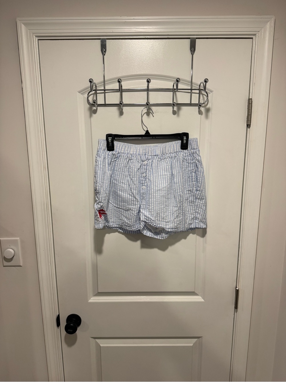 Striped Light Blue Women's Drawstring Bermudas